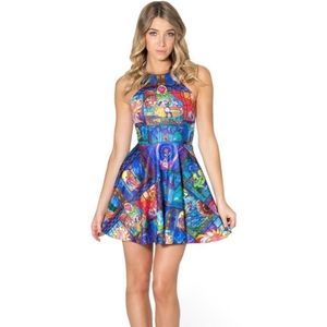 Beauty and the beast reversible skater dress